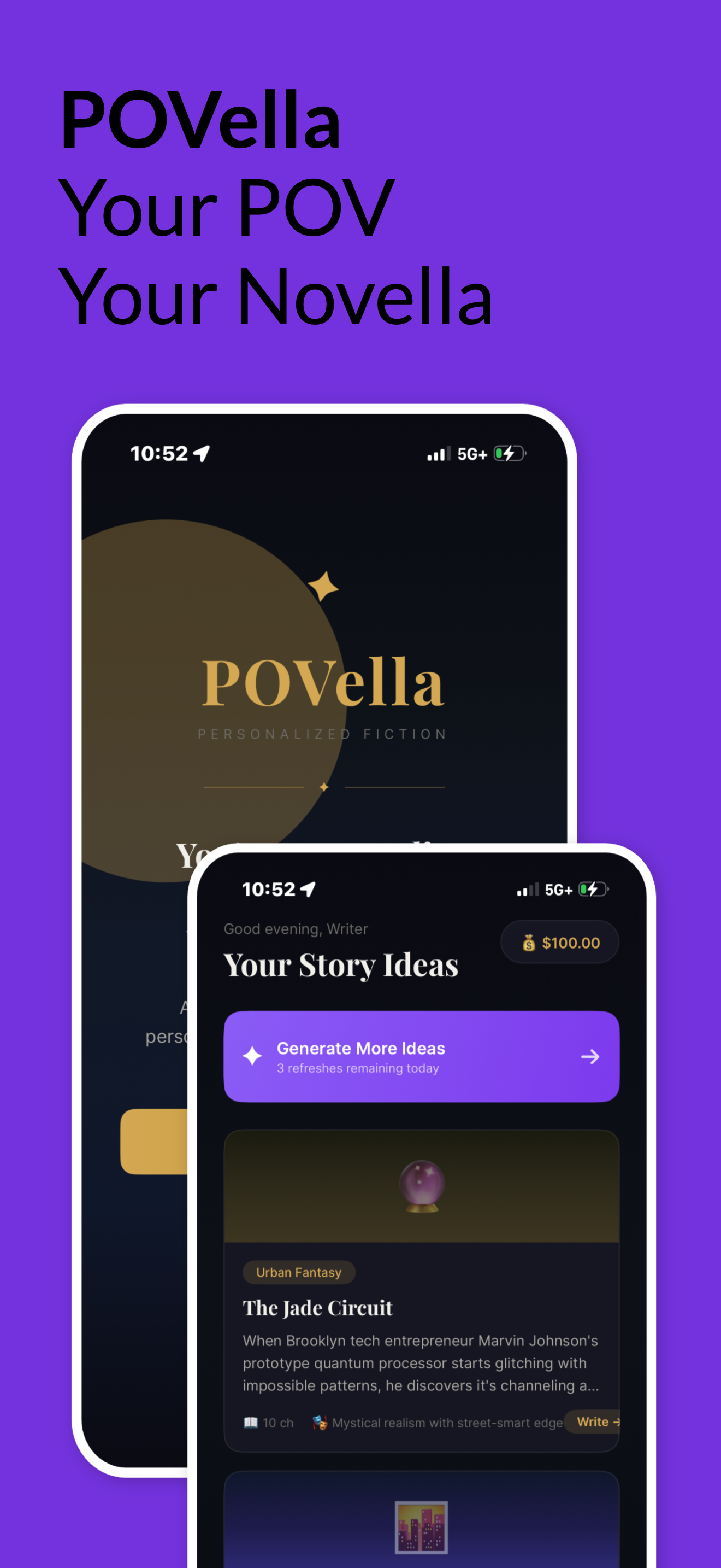 POVella - Your POV, Your Novella - AI Personalized Fiction App